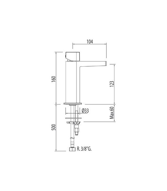 SLIM-TRES 20211002 Grifo Lavabo con caño Cascada libre.