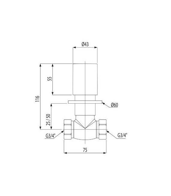 MAX-TRES 06151101 Llave de paso 3/4"
