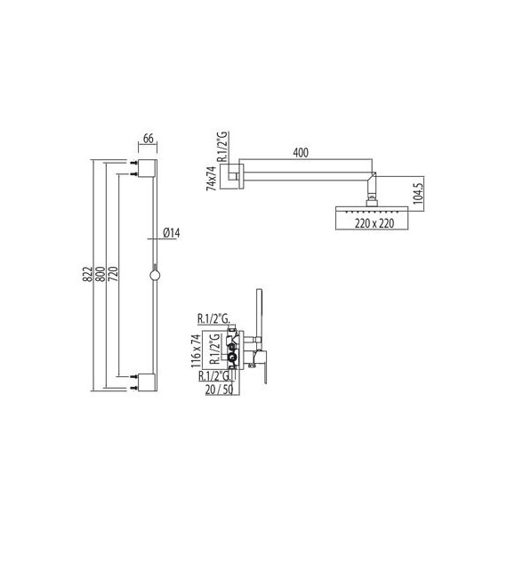 LOFT-TRES 20018003 Kit Ducha Grifo Empotrado