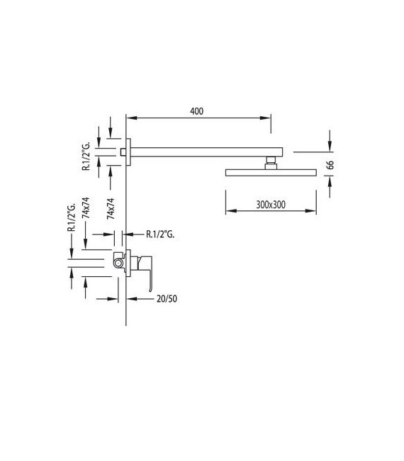 CUADRO-TRES 106377 Kit Ducha Grifo Empotrado