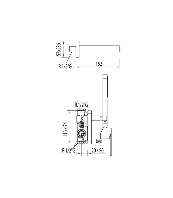 LOFT-TRES 20018004 Kit Ducha Grifo Empotrado