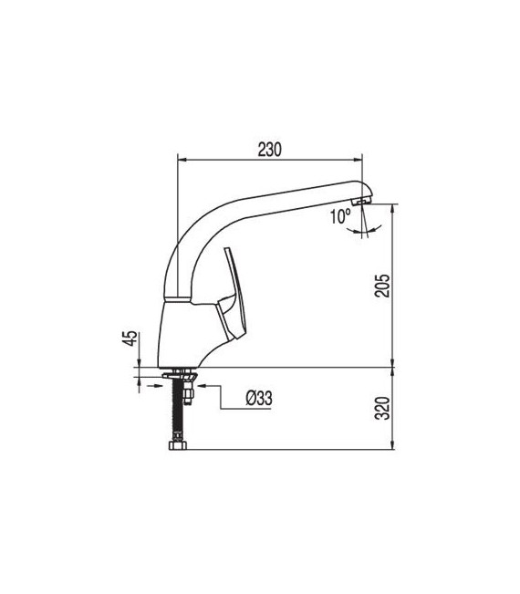 ECO-TRES 17044002 Grifo Fregadero Vertical