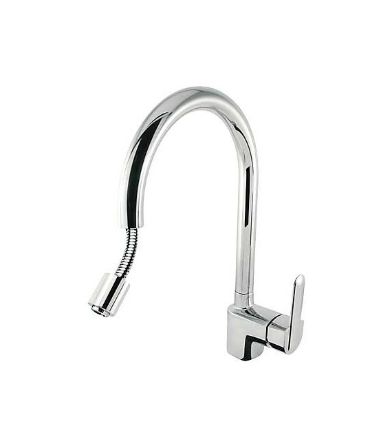 TOP-TRES 114444 Grifo Fregadero Vertical FUTUR PLUS con rociador extraíble