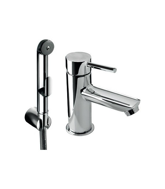 MAX-TRES 162113 Grifo Lavabo para Bidé WC Duchita con cierre y flexo SATIN