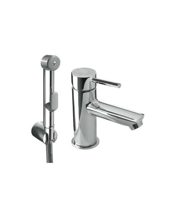 MAX-TRES 162113 Grifo Lavabo para Bidé WC Duchita con cierre y flexo SATIN