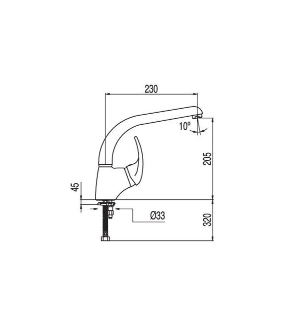 MONO-TRES 2000 172440 Grifo Fregadero Vertical