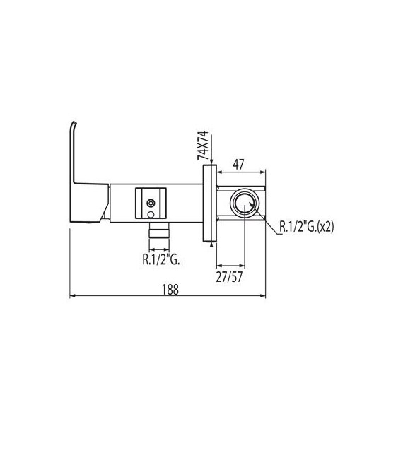 CUADRO-TRES 00612302 Grifo Empotrar para Bidé WC