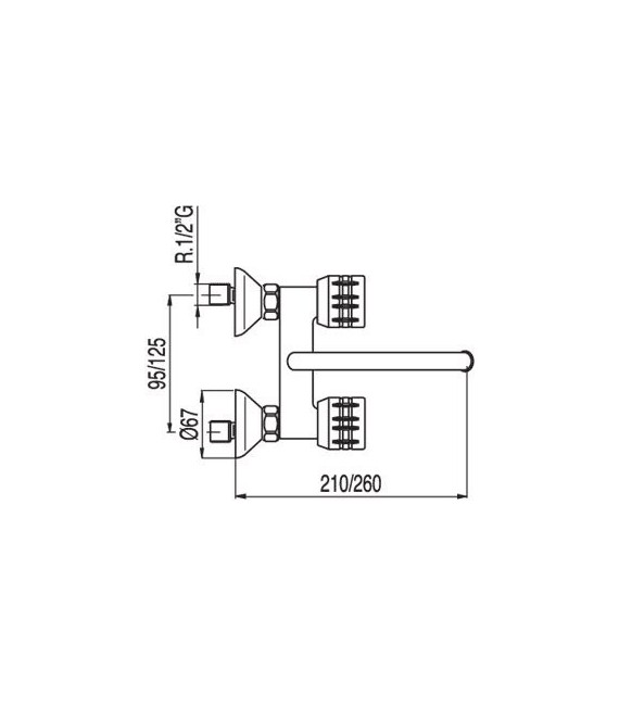 ESE-23 123214 Grupo Fregadero Pared Distancia a Pared de 210 mm.