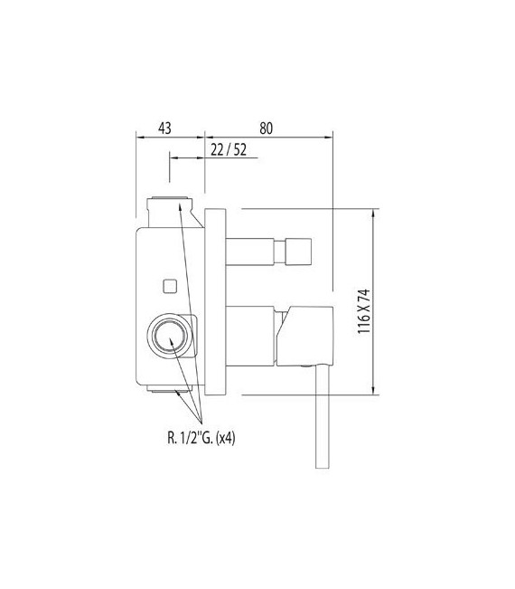 MAX-TRES 06218002 Grifo Empotrar