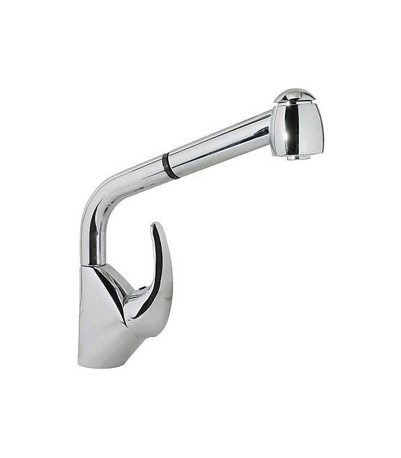 TOP-TRES 03044401 Grifo Fregadero Vertical con Ducha extraíble