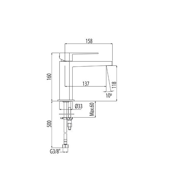 SLIM-TRES 20210301D Grifo Lavabo Cromo Con Desagüe