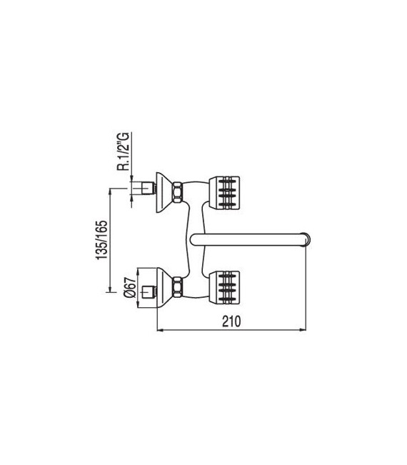 ESE-23 123314 Grupo Fregadero Pared Distancia a Pared de 210 mm.