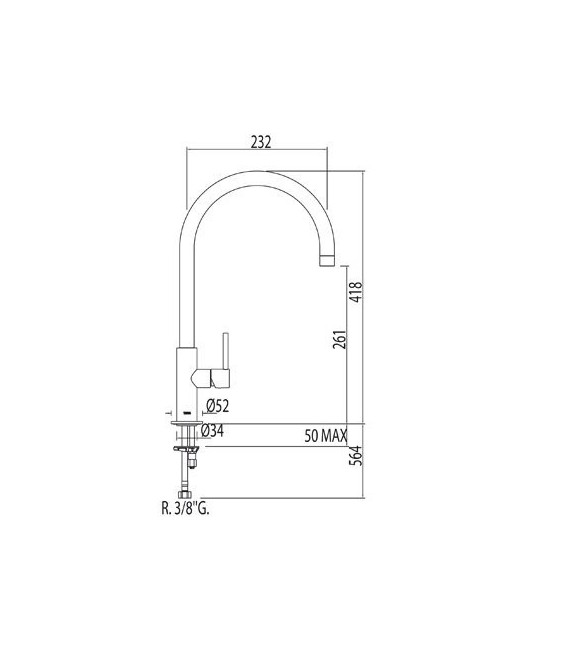 MAX-TRES 06254201 Grifo Fregadero Vertical