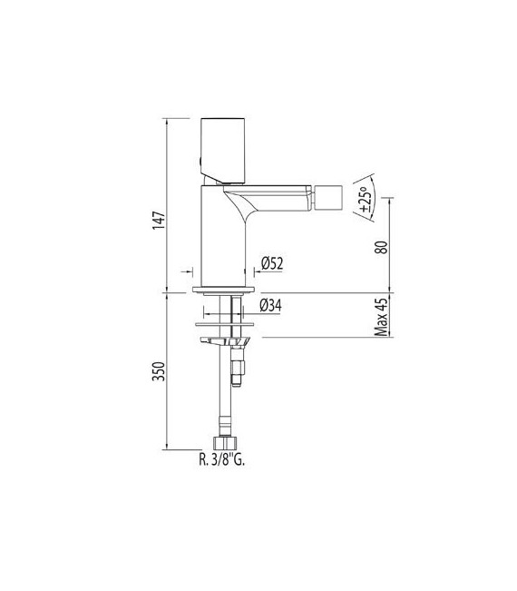 MAX-TRES 06122001D Grifo Bidé C/Desagüe Automático