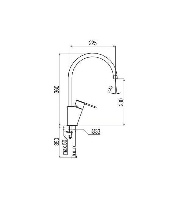 LEX-TRES 181341 Grifo Fregadero Vertical