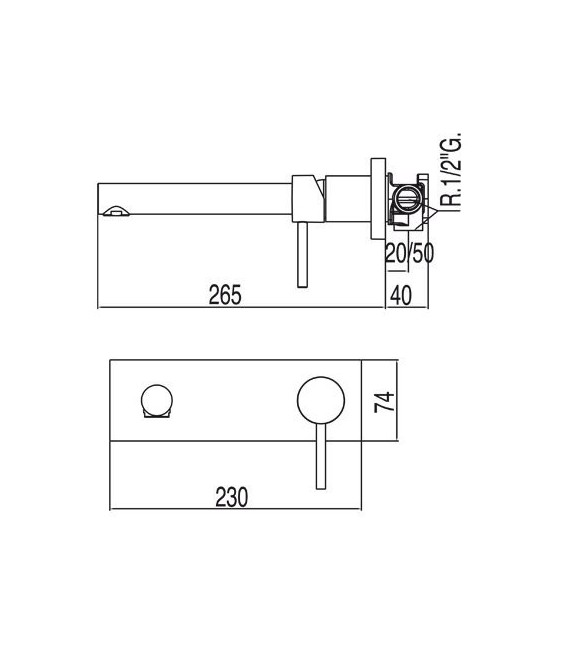 MAX-TRES 06220001 Grifo Mural 160 mm.