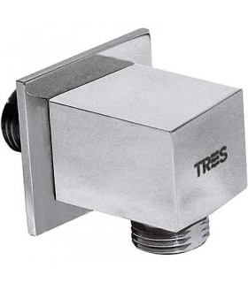 TRES 9106183 Codo toma Pared para flexo Toma agua 1/2"