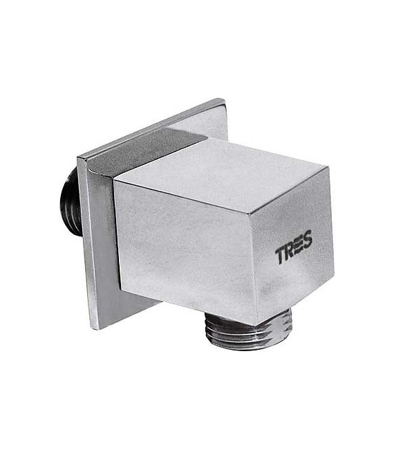 TRES 9106183 Codo toma Pared para flexo Toma agua 1/2"