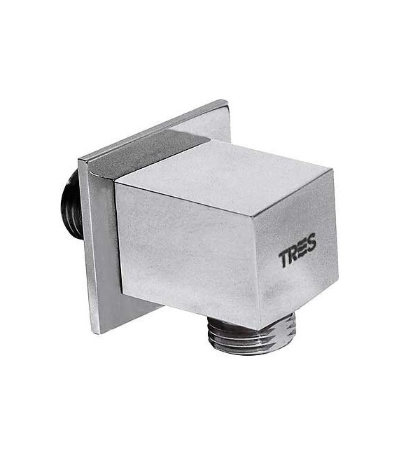 TRES 9106183 Codo toma Pared para flexo Toma agua 1/2"