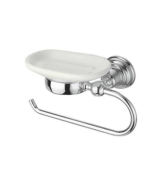 TRES 12463611 Toallero anilla abierto izquierda con jabonera