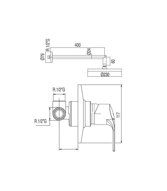 K-TRES 169377 Kit Ducha Grifo Empotrado