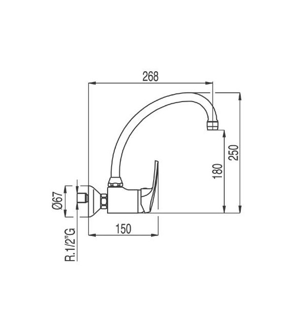 ECO-TRES 17031802 Grifo Fregadero Pared