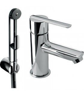 LEX-TRES 181113 Grifo Lavabo para Bidé WC Duchita con cierre y flexo SATIN