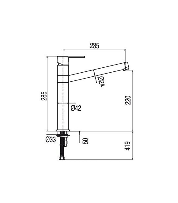 LEX-TRES 181333 Grifo Fregadero Vertical caño largo