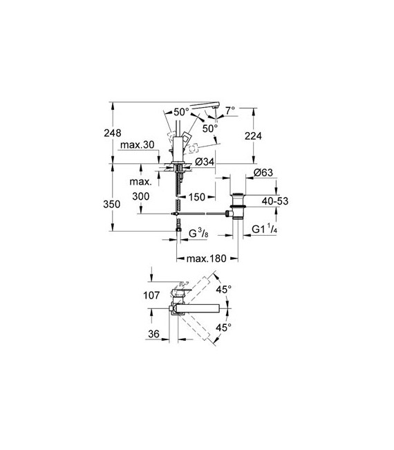 EUROCUBE Monomando Lavabo 