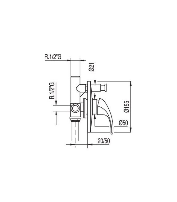 MONO-TRES 2000 07218012 Grifo Empotrar baño-Ducha