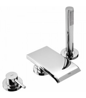 MAX-TRES 162161 Grifo Bañera de Repisa con caño Cascada y Ducha Antical