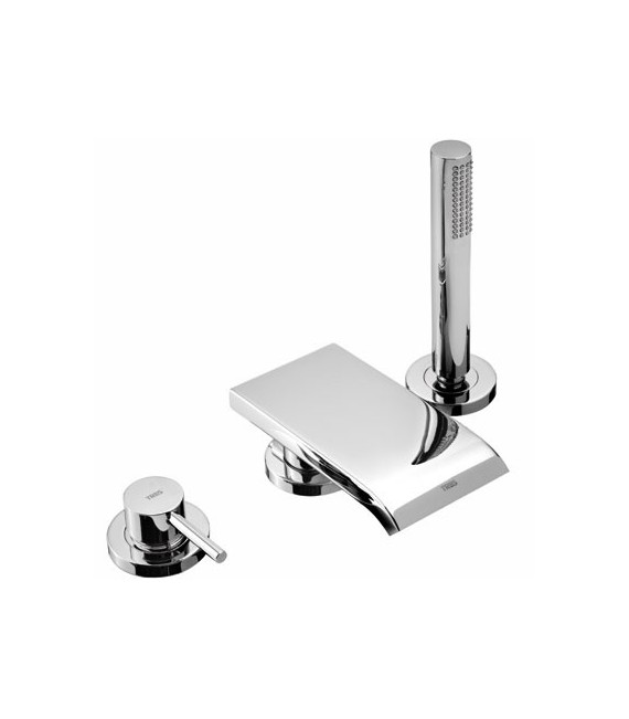 MAX-TRES 162161 Grifo Bañera de Repisa con caño Cascada y Ducha Antical