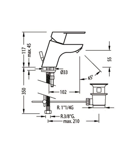 BM-TRES 139102DA Grifo Lavabo