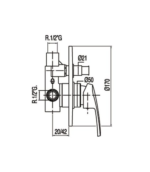 ECO-TRES 0701800212 Grifo Empotrar baño-Ducha