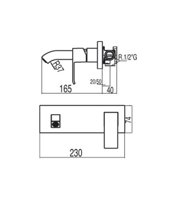 CUADRO-TRES 106200 Grifo Lavabo Mural Con Aireador