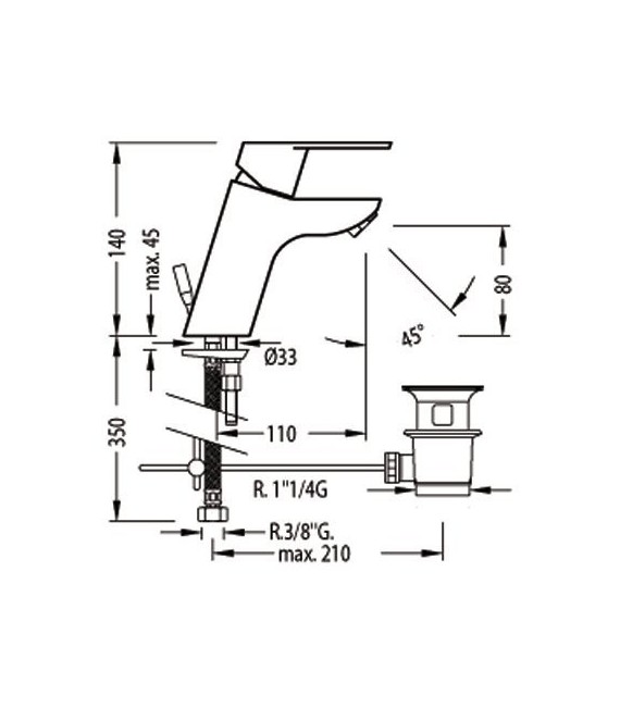 BM-TRES 139103 Grifo Lavabo alto
