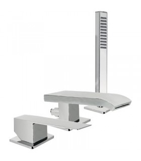 SLIM-TRES 20266101 Grifo Bañera de Repisa con Cascada y Ducha Antical