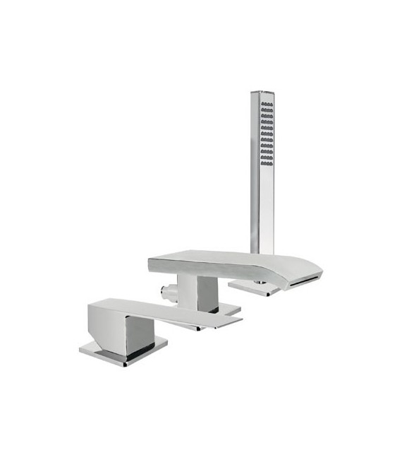 SLIM-TRES 20266101 Grifo Bañera de Repisa con Cascada y Ducha Antical