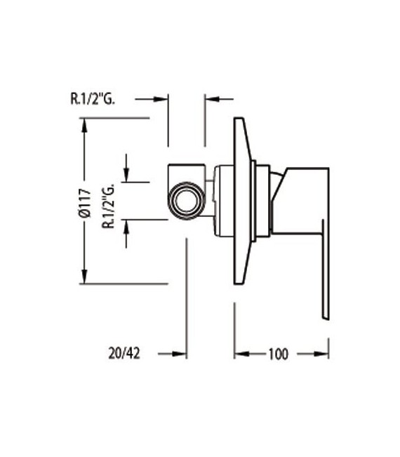 BM-TRES 01717712 Grifo Empotrar Ducha