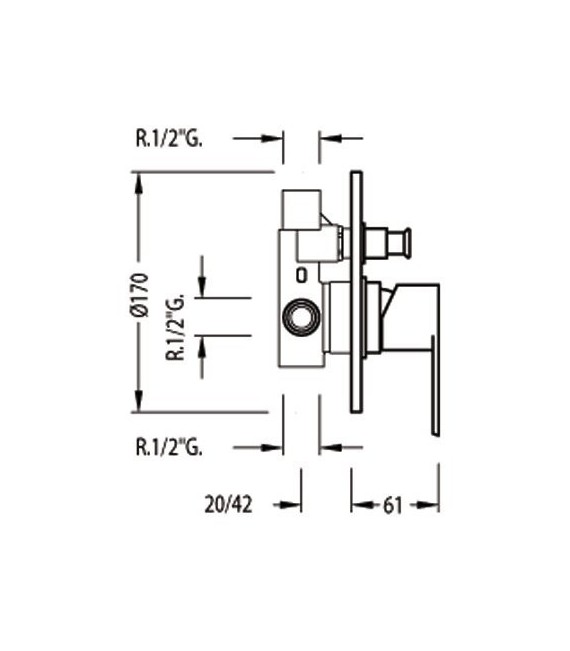 BM-TRES 01718012 Grifo Empotrar baño-Ducha
