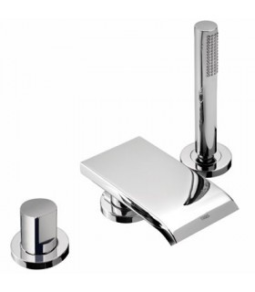 MAX-TRES 06116101 Grifo Bañera de Repisa con caño Cascada y Ducha Antical