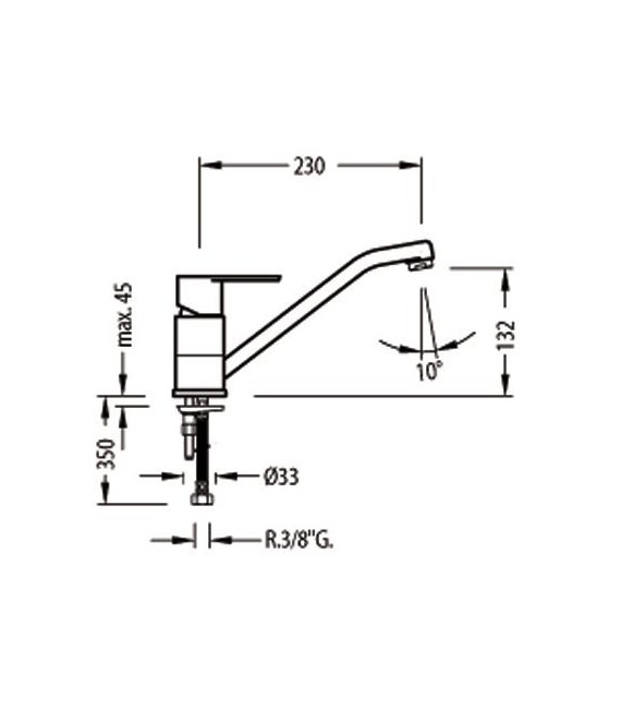BM-TRES 117333 Grifo Fregadero Vertical