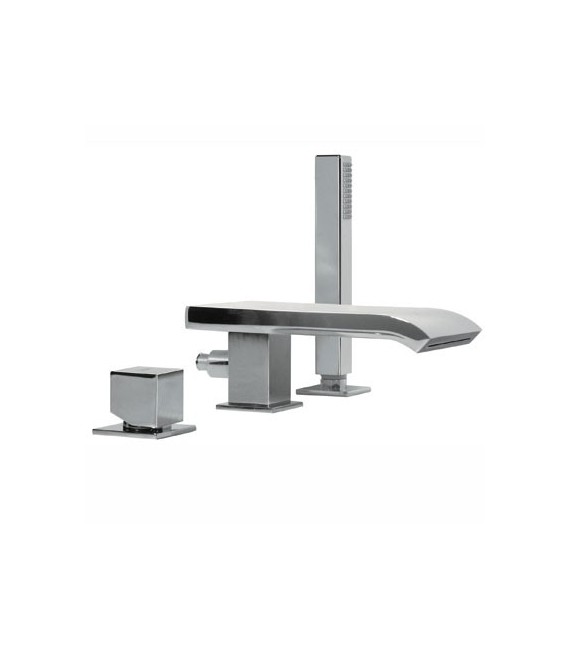 CUADRO-TRES 10716102 Grifo Bañera de Repisa con caño Cascada y Ducha Antical