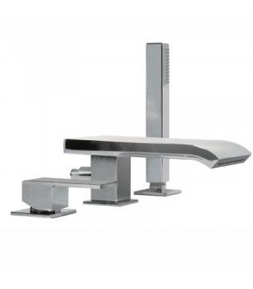 CUADRO-TRES 10616102 Grifo Bañera de Repisa con caño Cascada y Ducha Antical