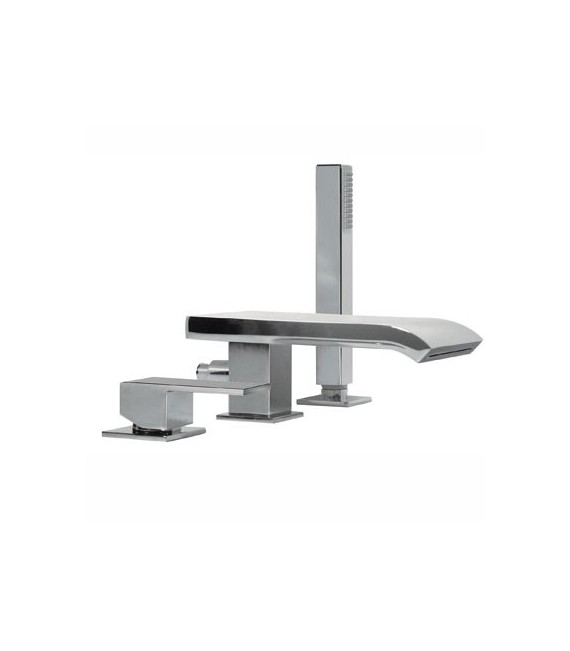 CUADRO-TRES 10616102 Grifo Bañera de Repisa con caño Cascada y Ducha Antical