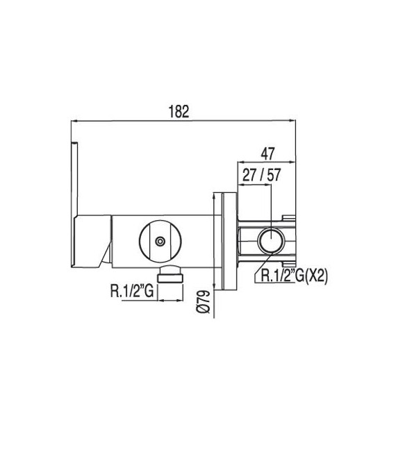 LEX-TRES 181223 Grifo Empotrar para Bidé WC Soporte derecha o izquierda