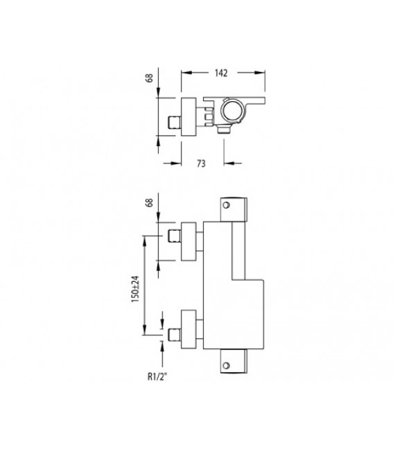 AROLA Termostático Bañera Blanco Sin Equipo Ducha
