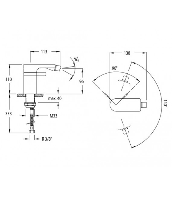 AROLA Monomando Bidé 2603 Blanco