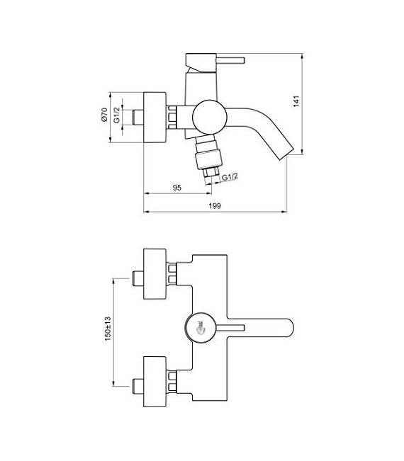 IDEAL STANDARD A9013AA Mara Monomando Baño-Ducha Cromo