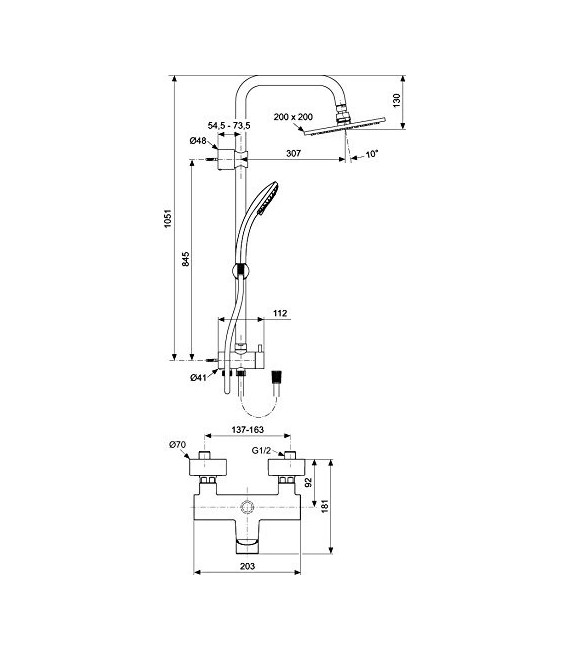 IDEAL STANDARD A5835AA Mara Kit Ducha Shr Mxr 20 cm Con Monomando